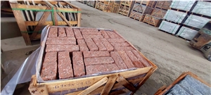 RED GRANITE CUBIC B- Red Binh Dinh Granite Cobble Stone