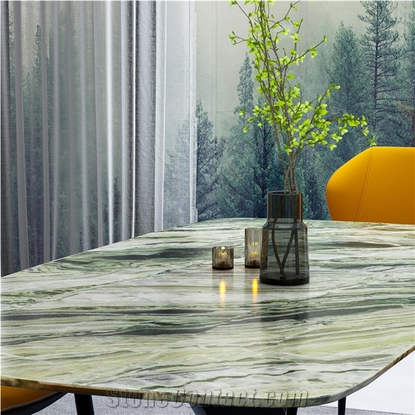 Shangrila Green Marble 18Mm Slabs Tiles