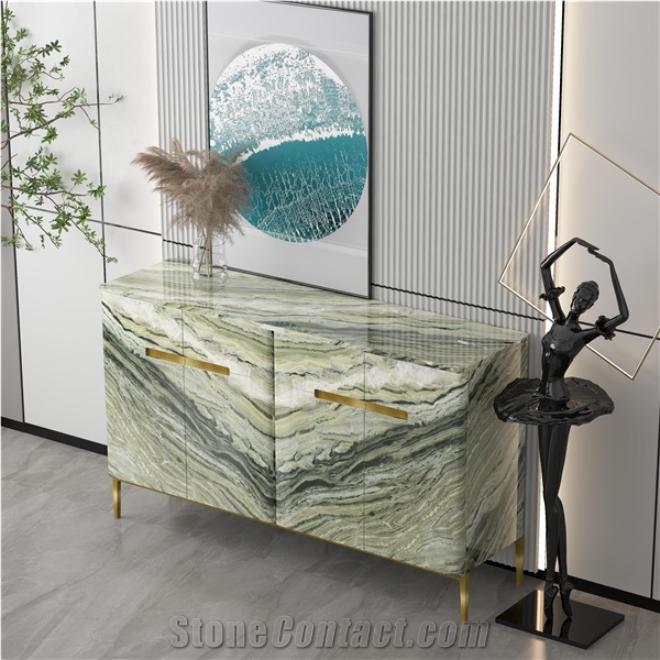 Shangrila Green Marble 18Mm Slabs Tiles