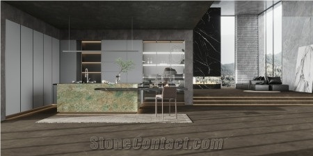 1600*2700MM  GLOSS YAMAZON GEREEN PORCELAIN SLAB