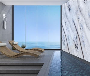 1600*2700MM  GLOSSY BLUE AGATE PORCELAIN SLAB