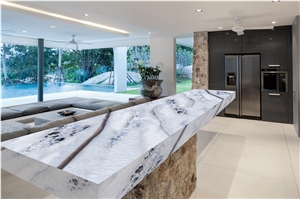 1600*2700MM  GLOSSY BLUE AGATE PORCELAIN SLAB