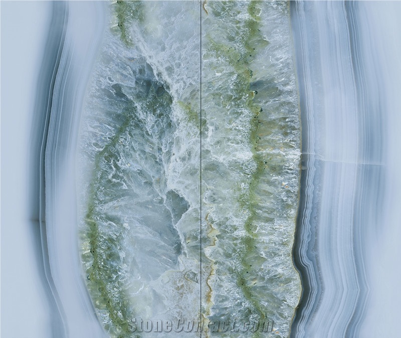 1600*2700MM  GLOSSY RHINE BLUE PORCELAIN SLAB