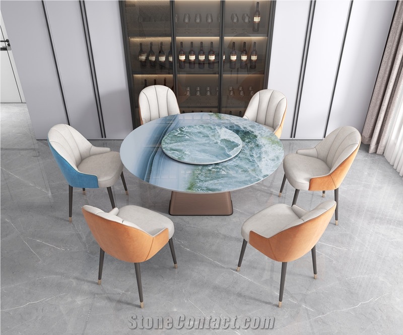 1600*2700MM  GLOSSY RHINE BLUE PORCELAIN SLAB