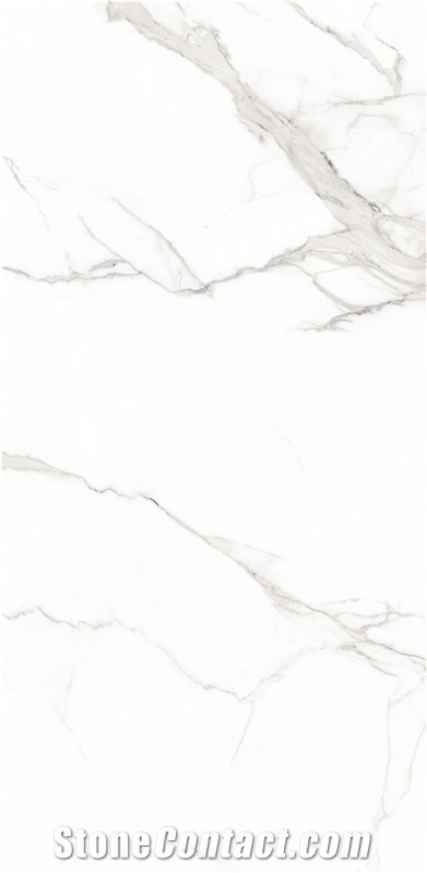 1600*3200MM BOOKMATCH GLOSSY GREECE WHITE SINTERED STONE