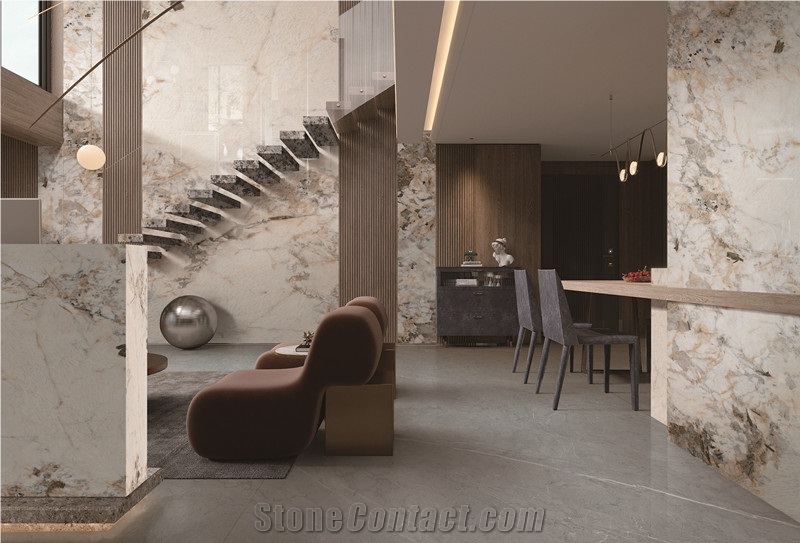1600*3200MM  GLOSSY ARMANI GREY SINTERED STONE