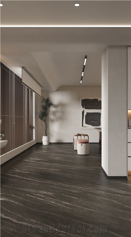 1600*3200MM  GLOSSY AUSTRALIAN DARK GRAY PORCELAIN SLAB