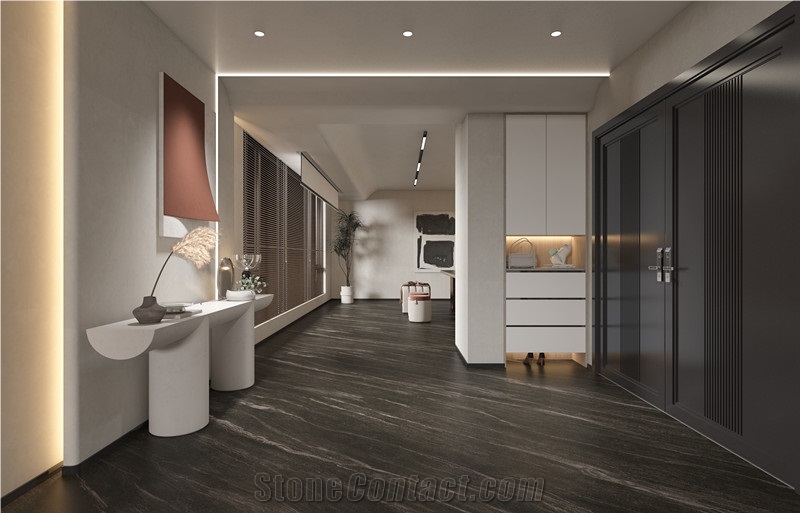 1600*3200MM  GLOSSY AUSTRALIAN DARK GRAY PORCELAIN SLAB