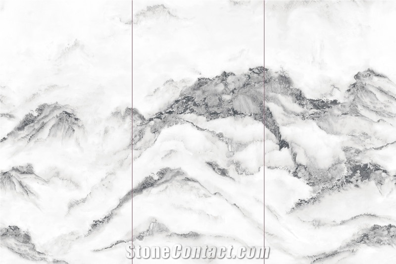1600*3200MM  GLOSSY MOUNTAIN PEAK PORCELAIN SLAB