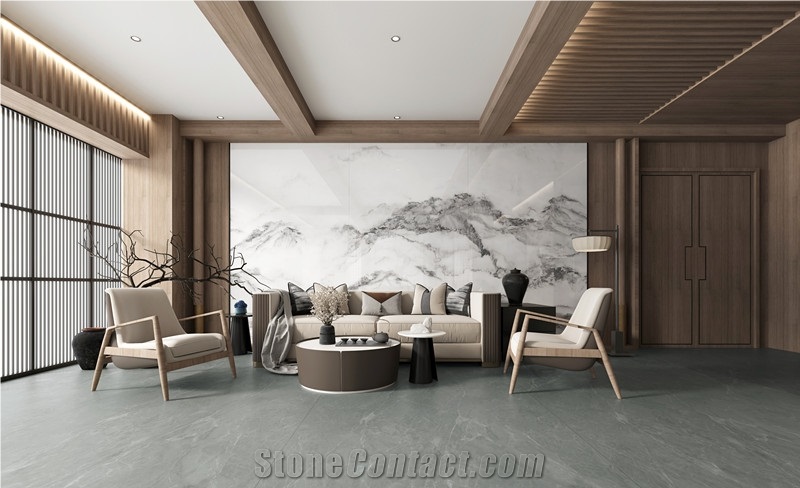 1600*3200MM  GLOSSY MOUNTAIN PEAK PORCELAIN SLAB