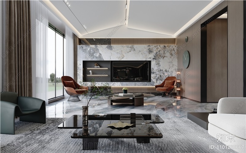 1600*3200MM  GLOSSY PANDORA PORCELAIN SLAB