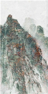 1600*3200MM  GLOSSY SPLENDUD JADE CLOUD PORCELAIN SLAB