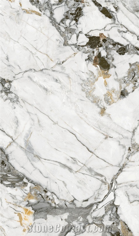 1600*3200MM  GLOSSYGOLD DEWDROP PORCELAIN SLAB