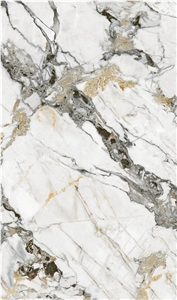 1600*3200MM  GLOSSYGOLD DEWDROP PORCELAIN SLAB