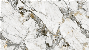 1600*3200MM  GLOSSYGOLD DEWDROP PORCELAIN SLAB