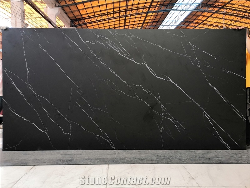 1600*3200MM NEW BLACK MARQUINA MATT PORCELAIN SLAB
