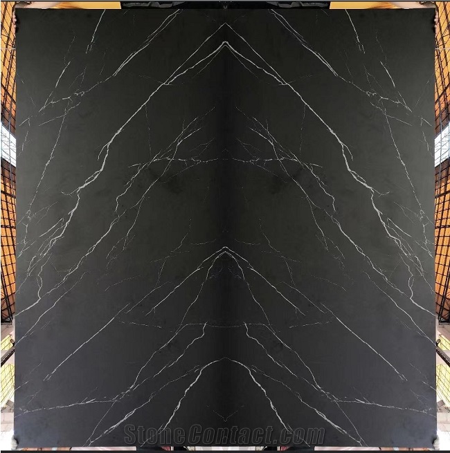 1600*3200MM NEW BLACK MARQUINA MATT PORCELAIN SLAB