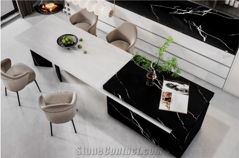 1600*3200MM NEW BLACK MARQUINA MATT PORCELAIN SLAB