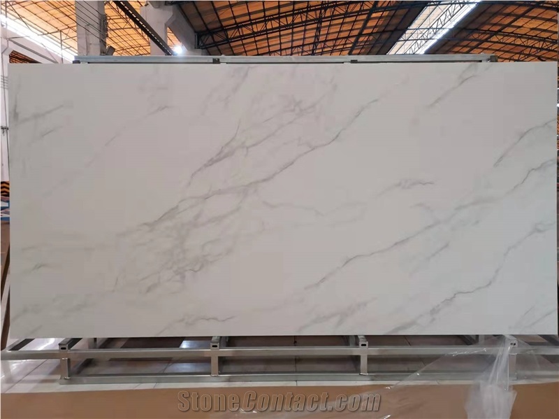 1600*3200MM SNOW WHITE POLISHED MATT PORCELAIN SLAB