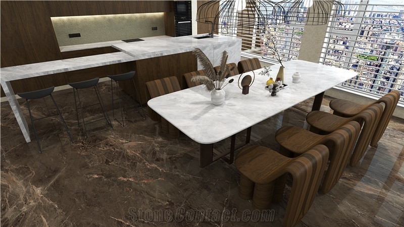 MUSE WHITE1600*2700MM BOOKMATCH Sintered Stone GLOSSY  SLAB