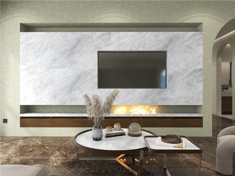 MUSE WHITE1600*2700MM BOOKMATCH Sintered Stone GLOSSY  SLAB