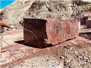 Rosso Levanto Red Marble Blocks, Elazig Visne Marble Blocks