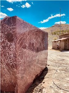 Rosso Levanto Red Marble Blocks, Elazig Visne Marble Blocks