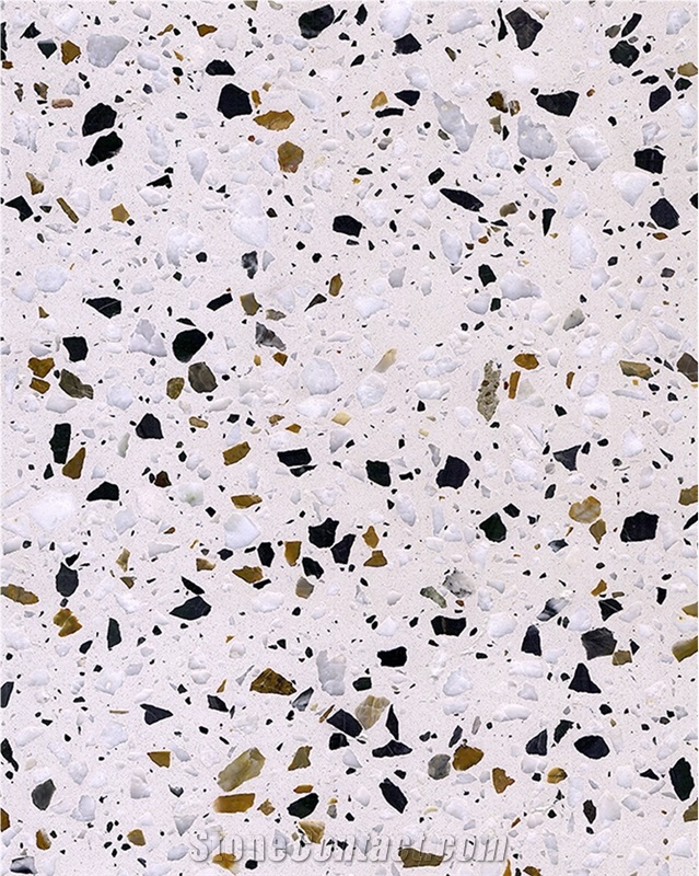 A44-3 Artificial Stone White Terrazzo Floor Tiles Wall Tiles