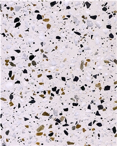 A44-3 Artificial Stone White Terrazzo Floor Tiles Wall Tiles