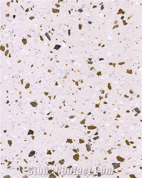 B7-29-9 Artificial Stone White Terrazzo Floor & Wall Tiless