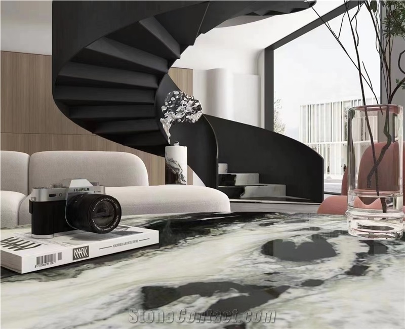 Classic Panda White Marble With Black Veins Slabs Tile