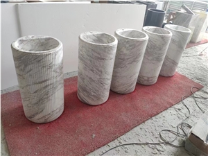 White Marble Bathroom Pedestal Basin