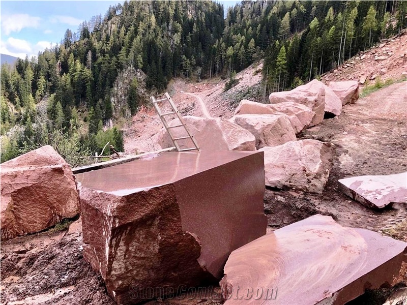Sarner Porphyry Rosso Vormeswald Quarry