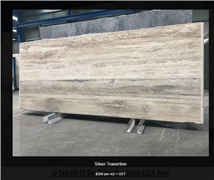 Silver Travertine Slabs