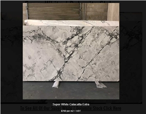 Super White Calacatta Extra Marble Slabs