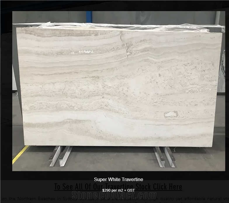 Super White Travertine Slabs
