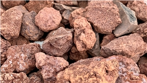Red- Black Lava Rock Garden Boulders