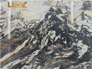 Atacama Black Quartzite Slabs,Brazil Black White Quartzite