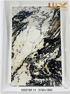 Atacama Black Quartzite Slabs,Brazil Black White Quartzite