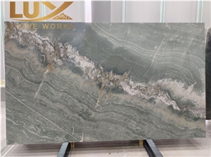 Exotic Green Bramante Maestro Quartzite Slabs  & Background