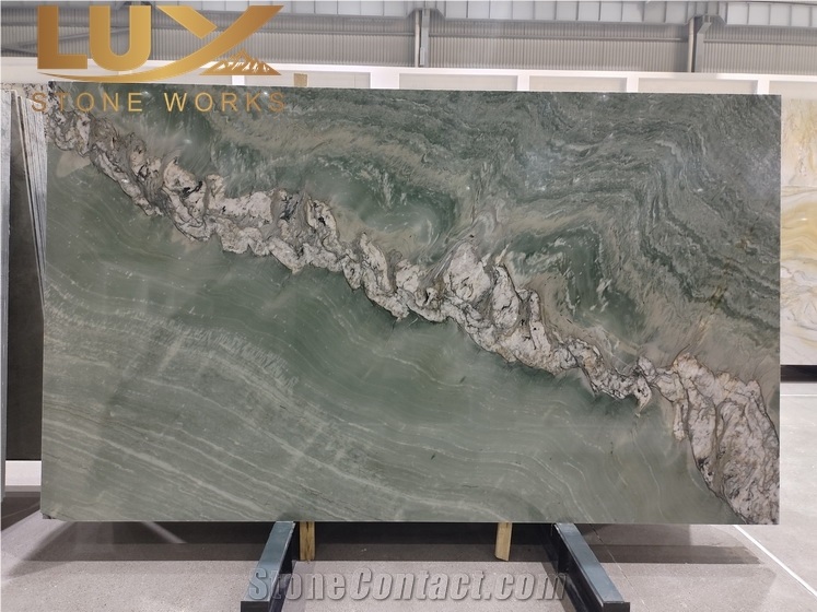 Exotic Green Bramante Maestro Quartzite Slabs  & Background