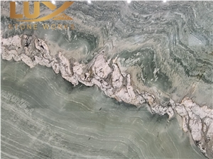 Exotic Green Bramante Maestro Quartzite Slabs  & Background