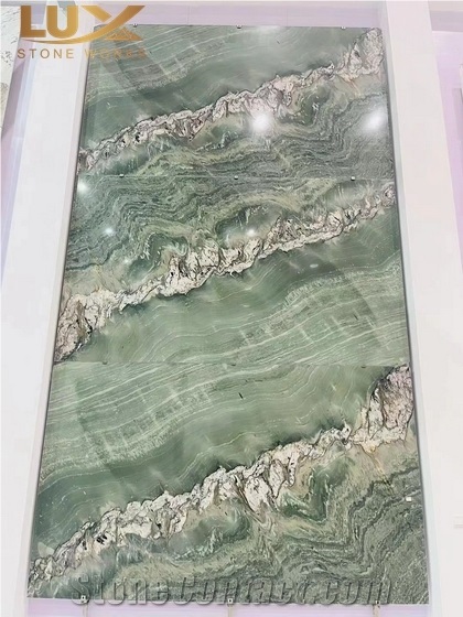 Exotic Green Bramante Maestro Quartzite Slabs  & Background