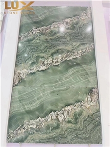 Exotic Green Bramante Maestro Quartzite Slabs  & Background