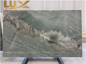 Exotic Green Bramante Maestro Quartzite Slabs  & Background