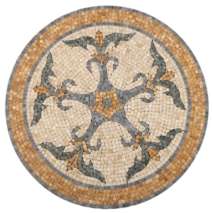Travertine Mosaic Round Medallion