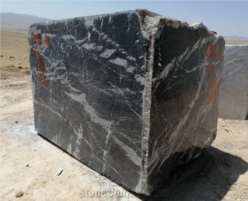 Black White Marble Block