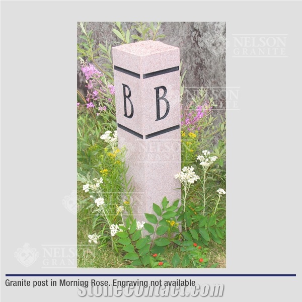 Granite Post In Morning Rose Granite