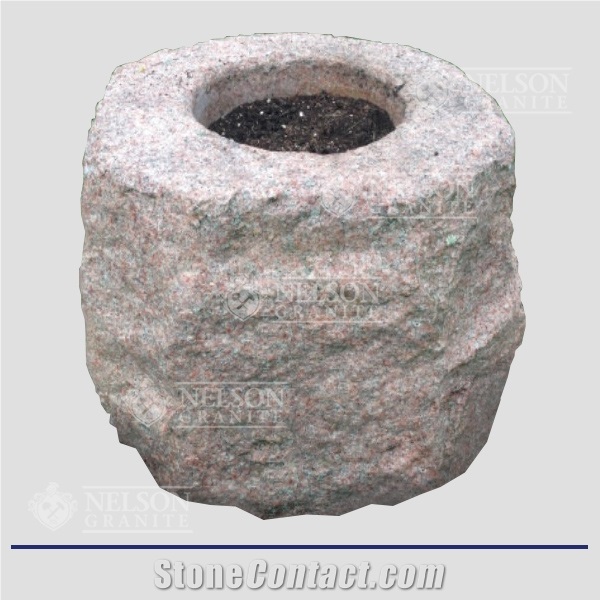 Morning Rose Granite Rustic Planter