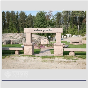 Vermillion Pink Granite Signs And Counterposts